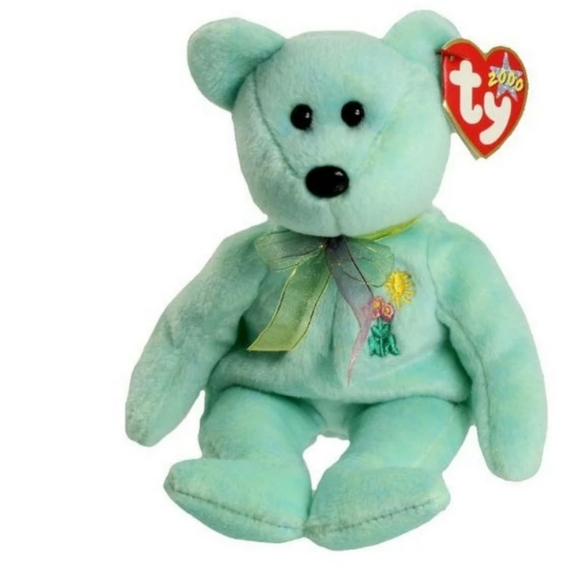 🆕 TY Beanie Baby - ARIEL the Bear (8.5 inch) With Embroidered Flowers & Bow - Picture 7 of 7
